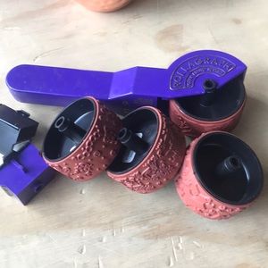 Stamper wheel with ink and extra wheels